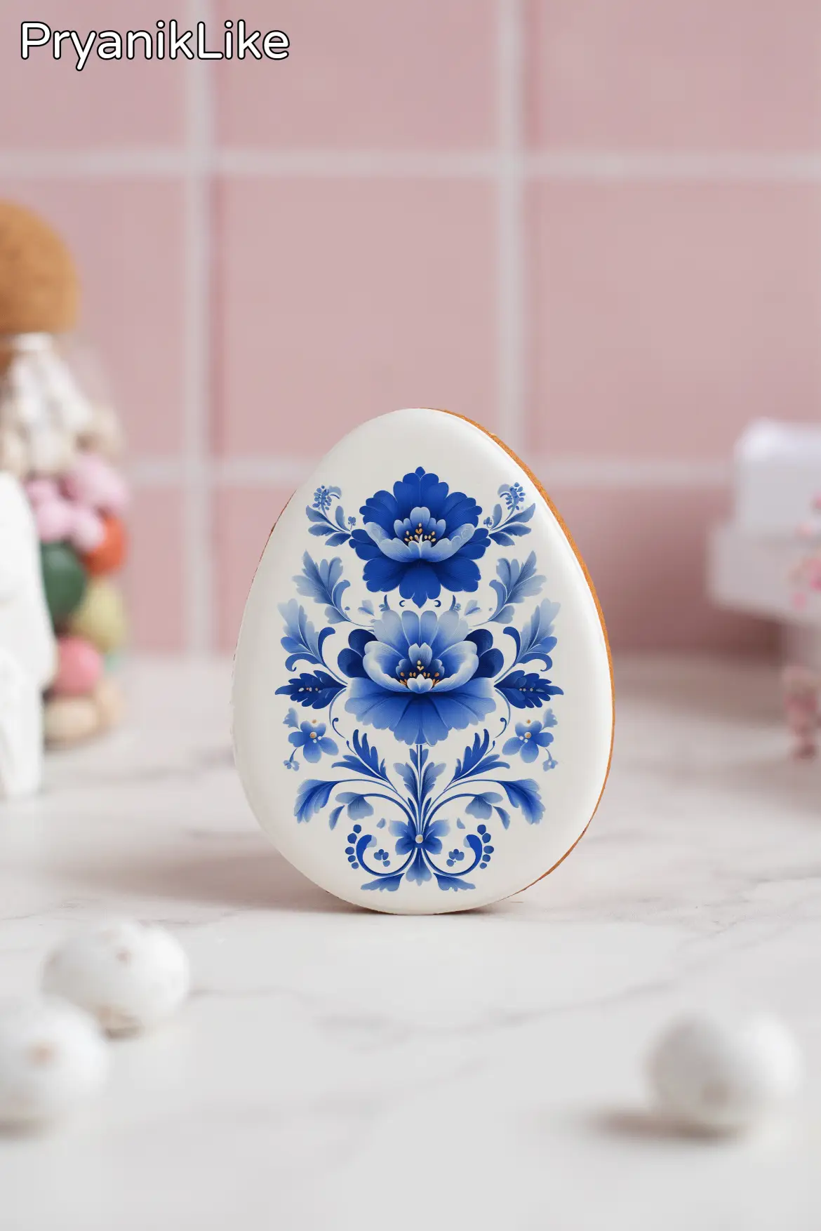 Пряник Пасхальное яйцо (гжель и геометрия)